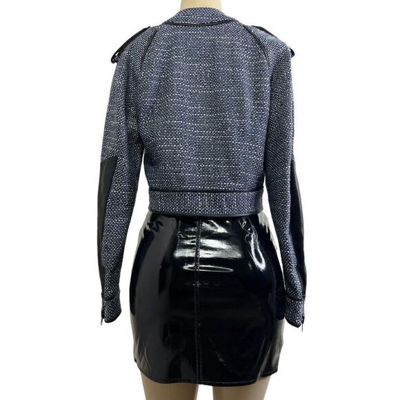 SASS & BIDE There & Back "Oh Yes" Gray Fitted Crop Motorcycle Jacket Siz… - Picture 3 of 8